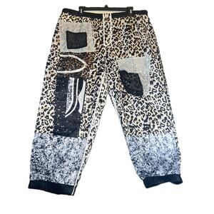 XPluswear Parachute Jeannie Pant Plus XL Elastic Waist Cuff Sequin Pockets Flowy